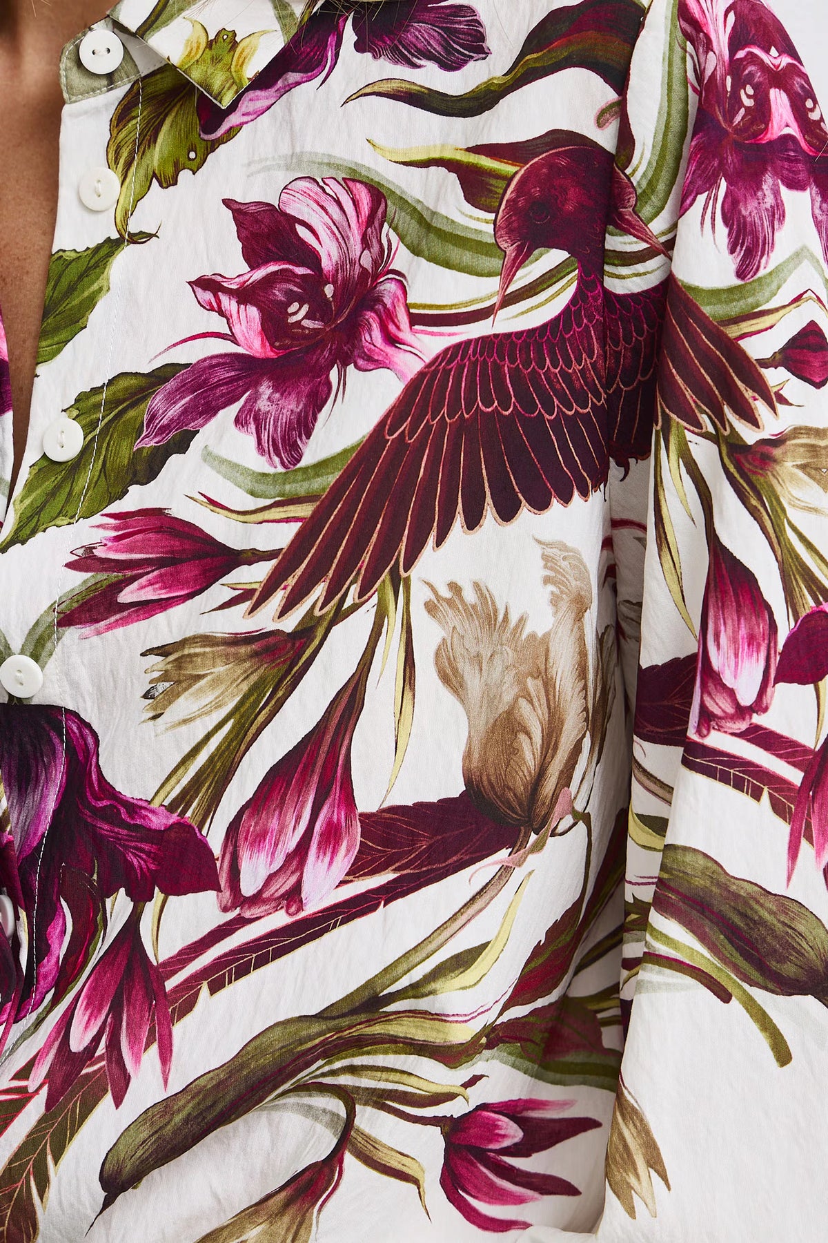 Dames viscose blouse met plantenmotief