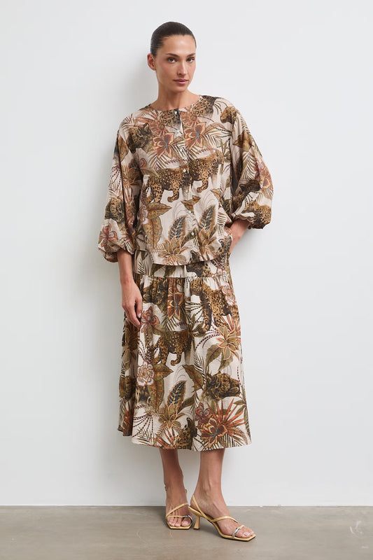Dames blouse met jungleprint