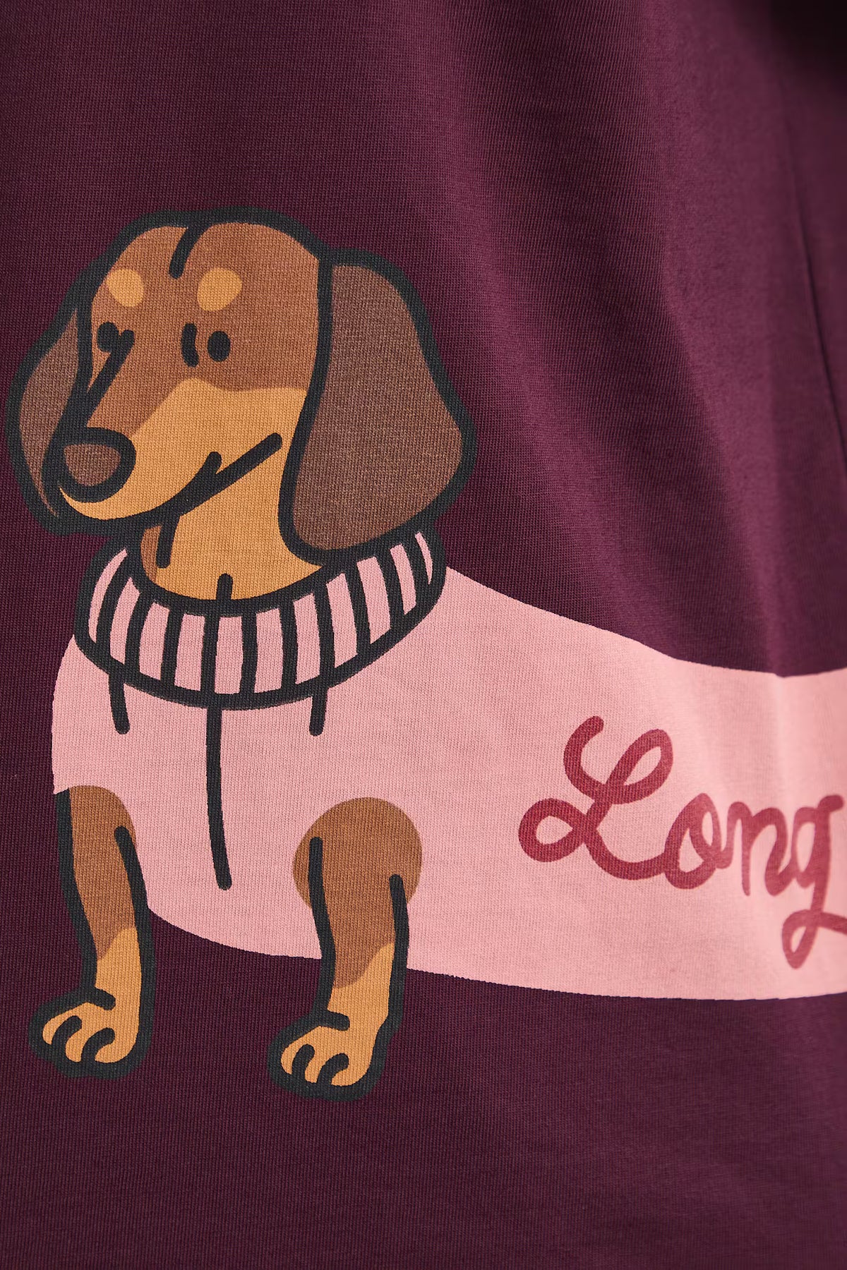 Dames oversized T-shirt met teckelprint