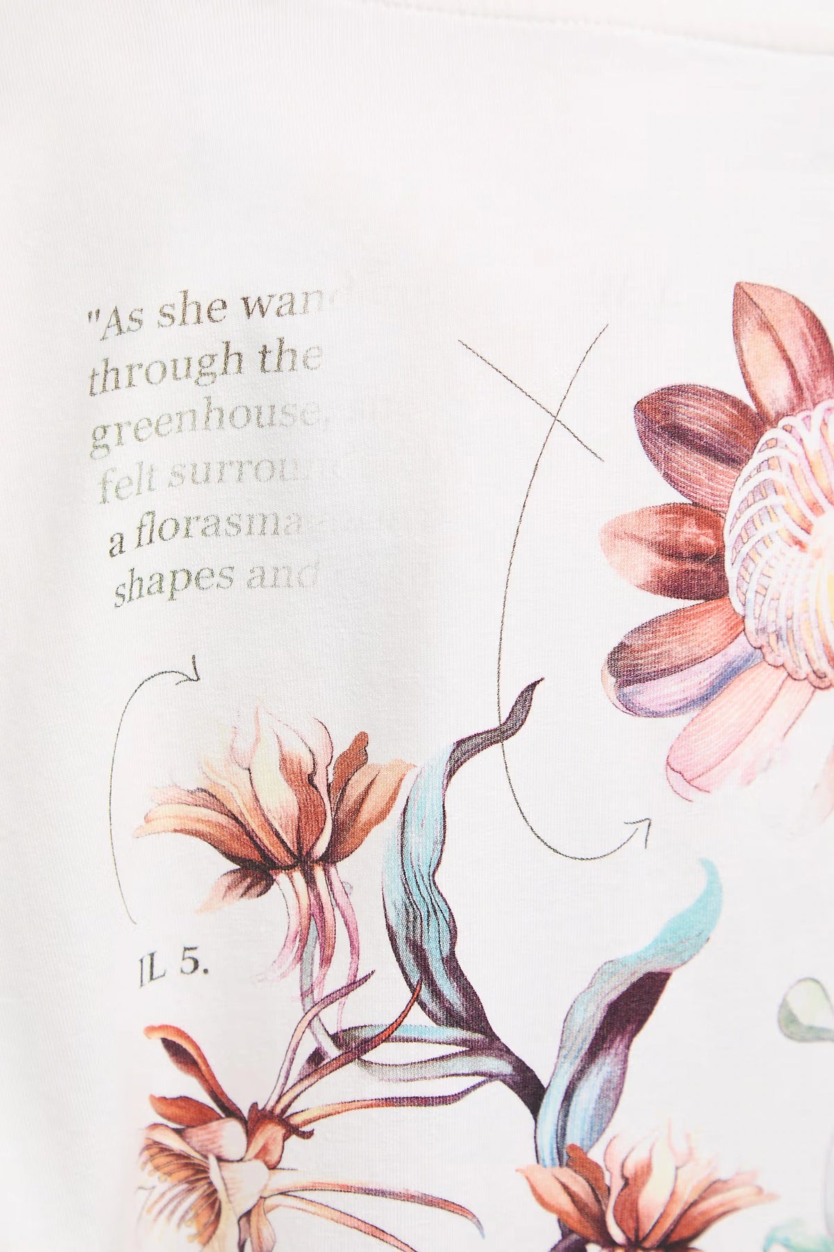 Dames T-shirt met bloemenprint op de achterkant