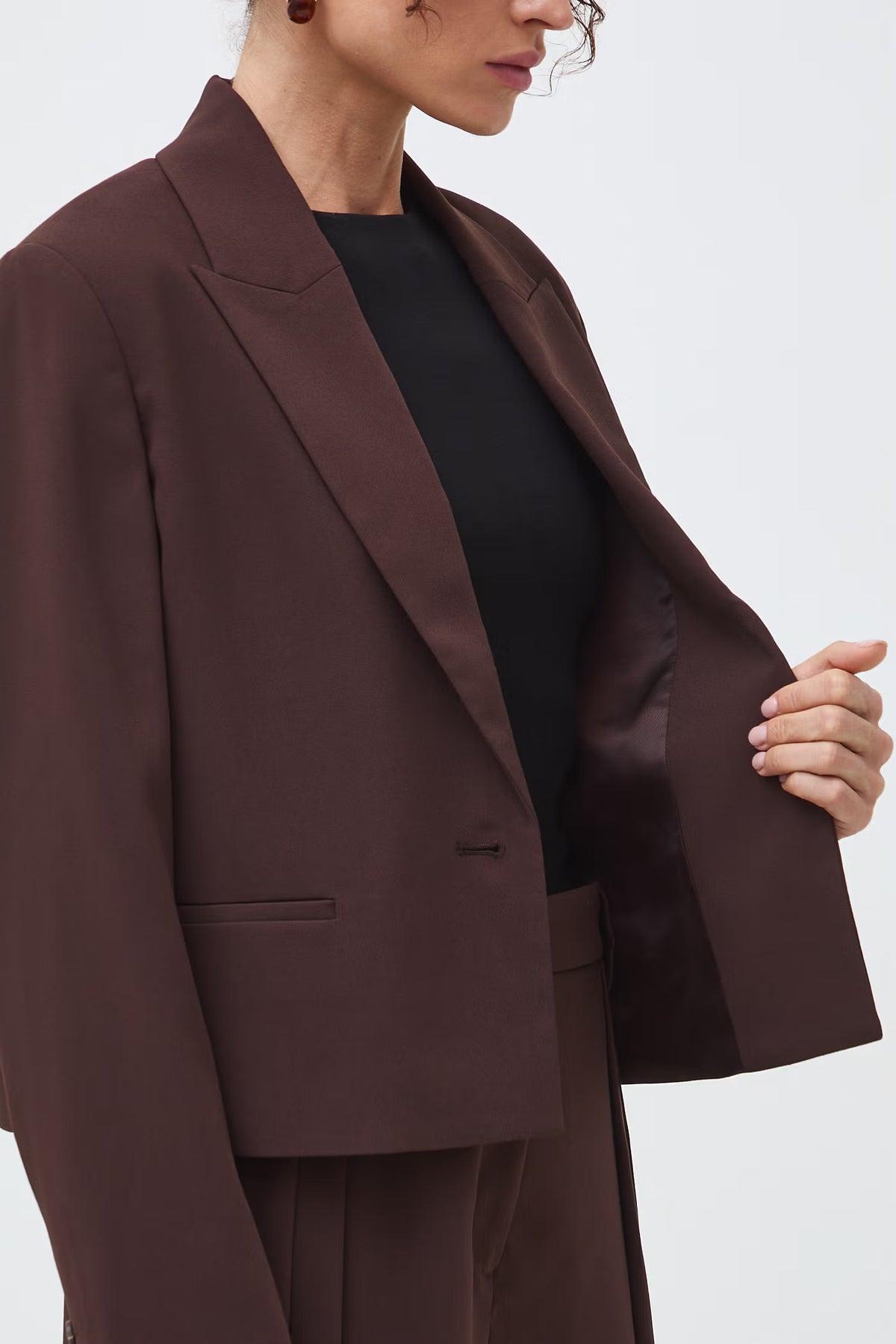 Dames blazer - donker bruin