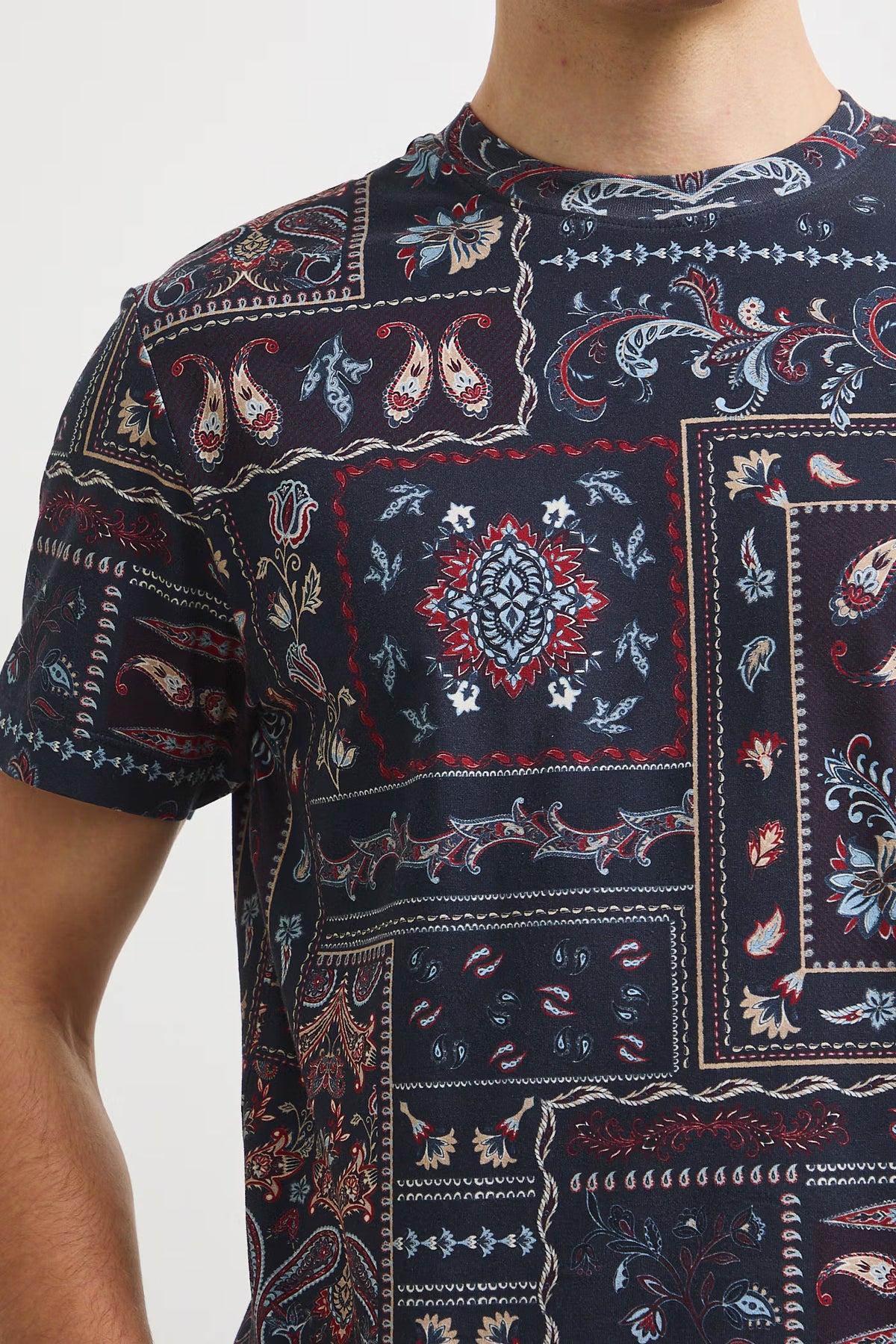 Heren T-shirt paisleyprint