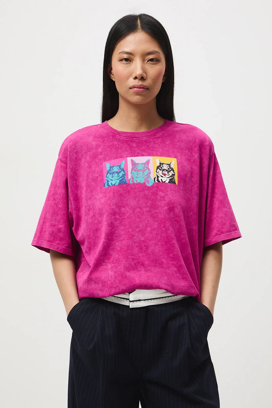 T-shirt met kattenprint