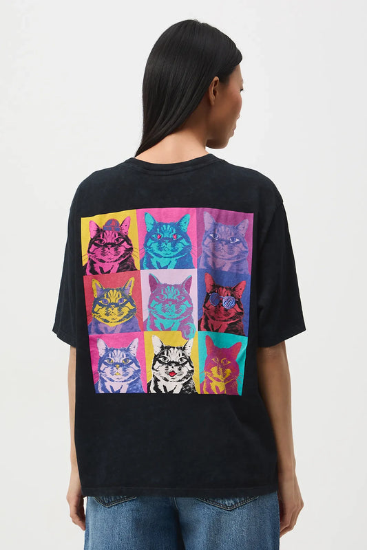 T-shirt met kattenprint