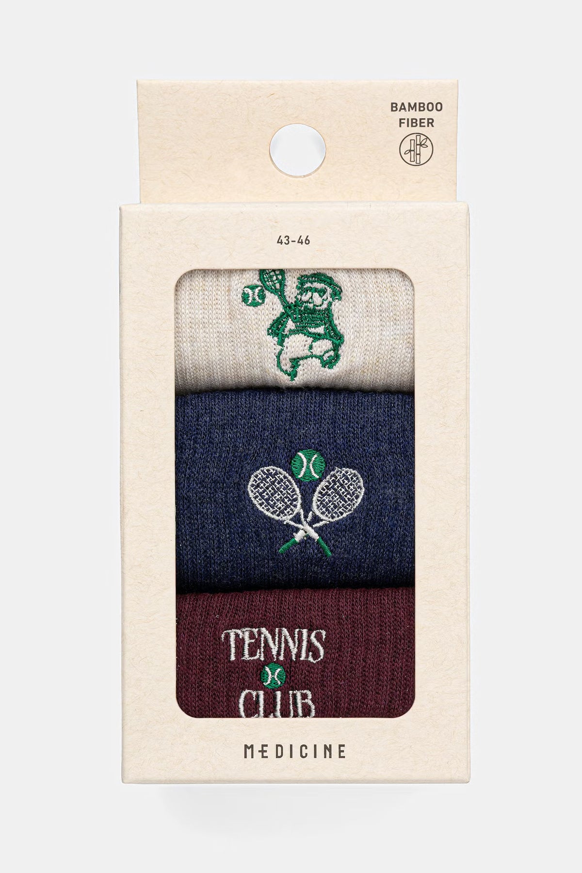 Herensokken met tennis club print, 3-pack
