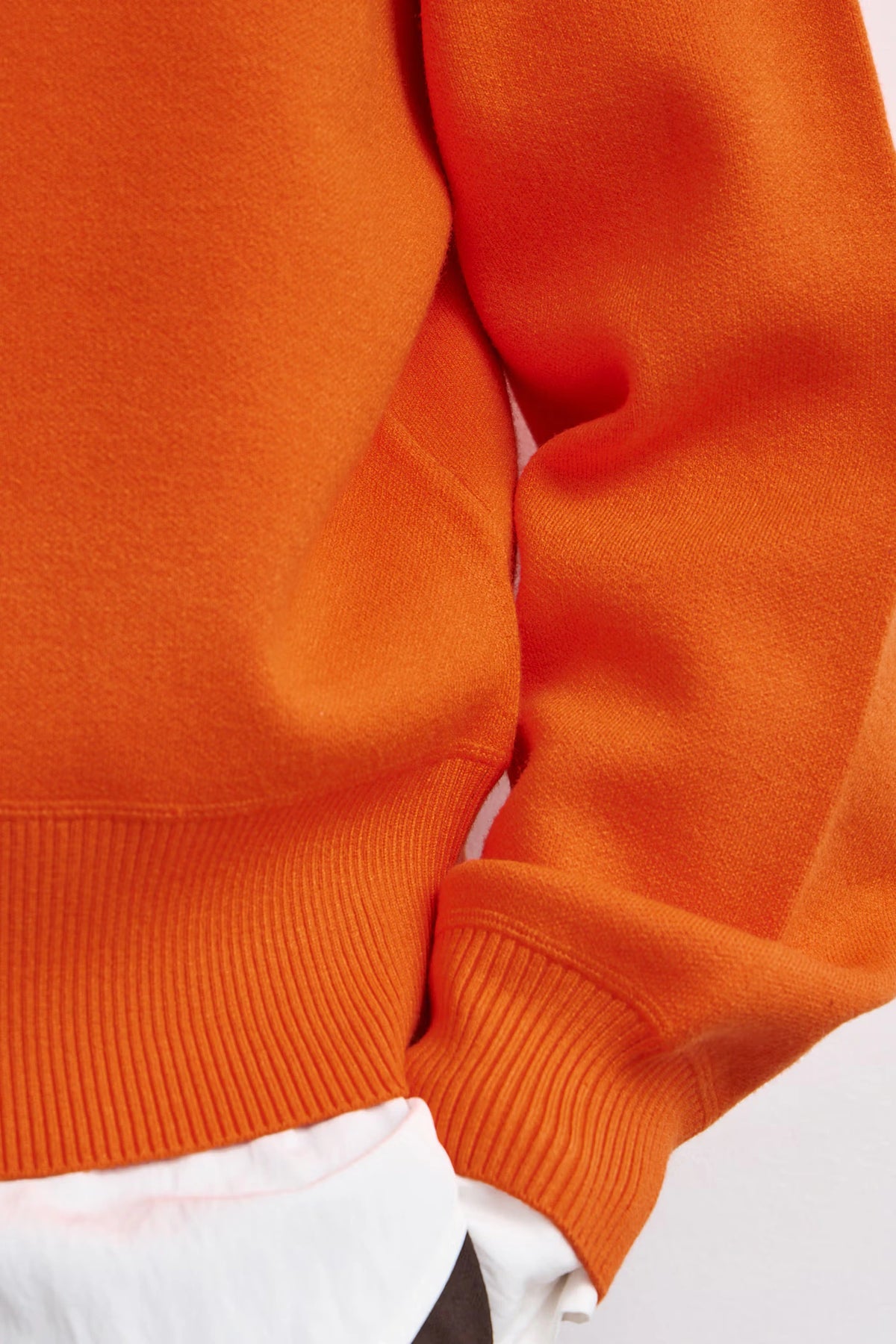 Dames oversized sweater met ronde hals – Oranje