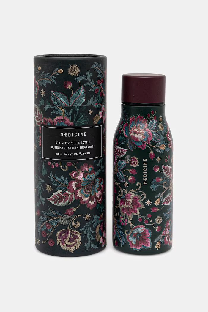 Thermosfles met kleurrijke bloemenprint en bijpassende geschenkverpakking