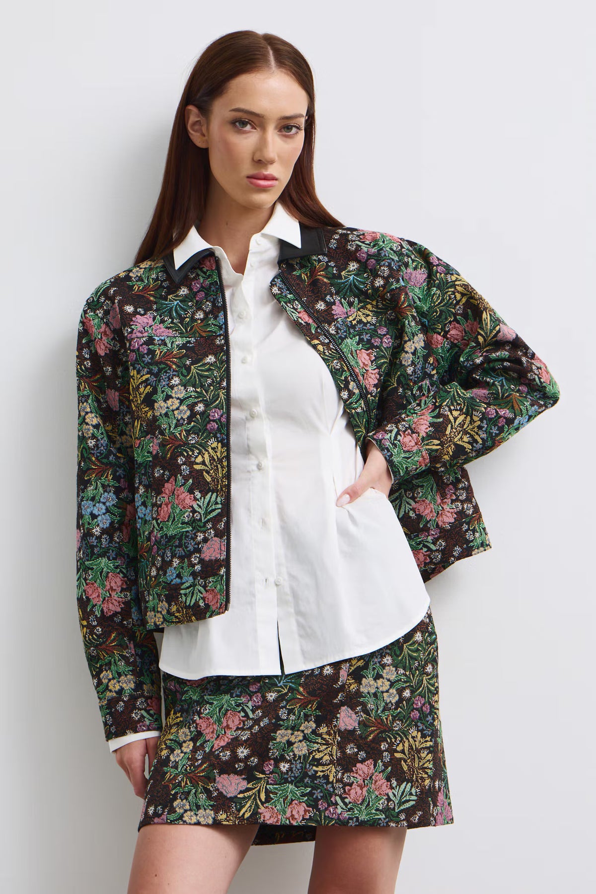 Dames jas met bloemenprint