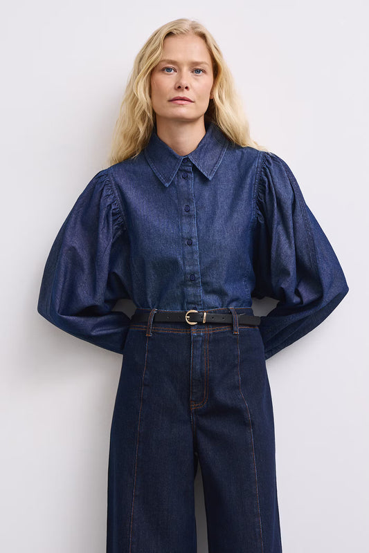 Dames denim blouse