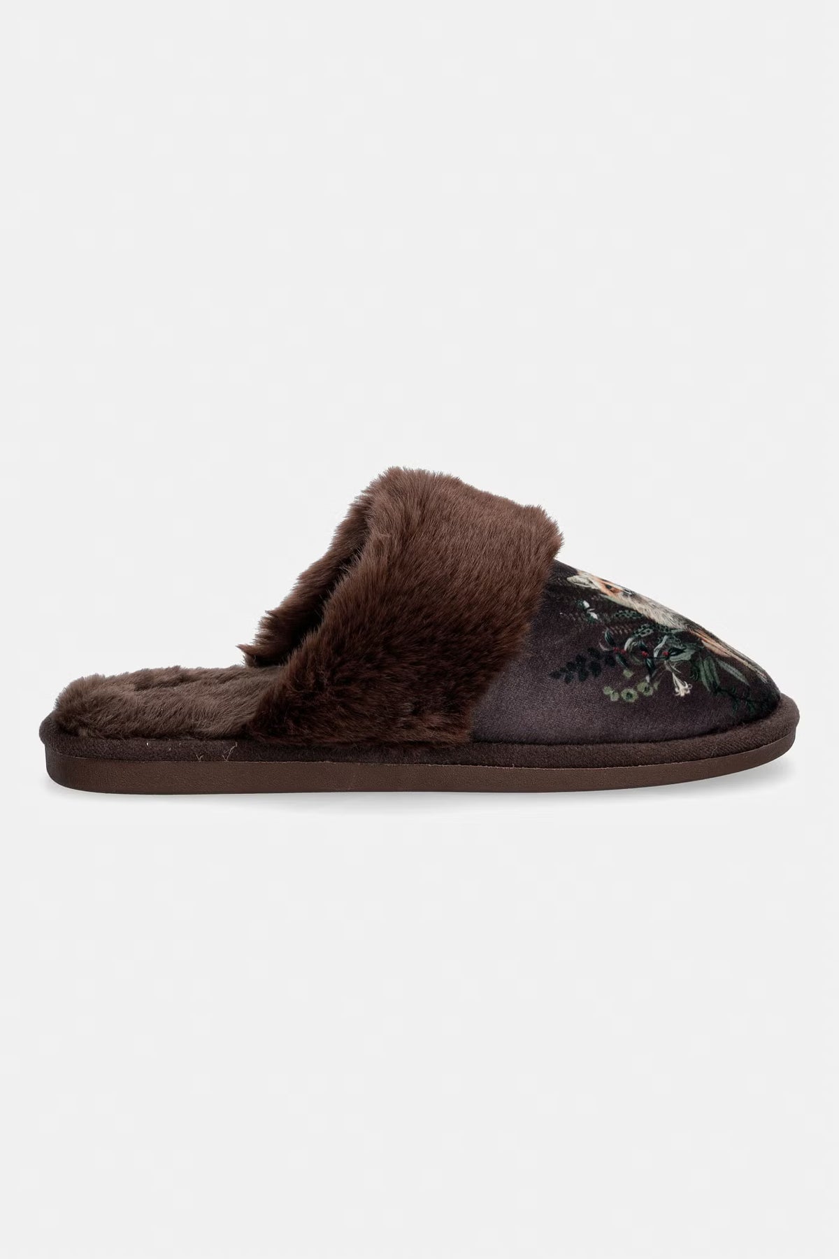 Dames pantoffels met vossenprint