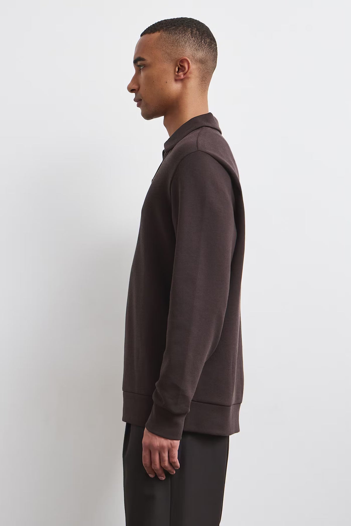 Heren polo met lange mouwen