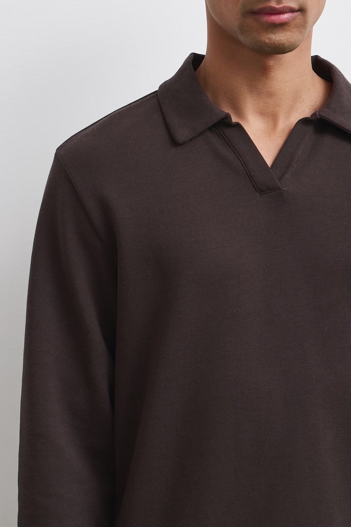 Heren polo met lange mouwen