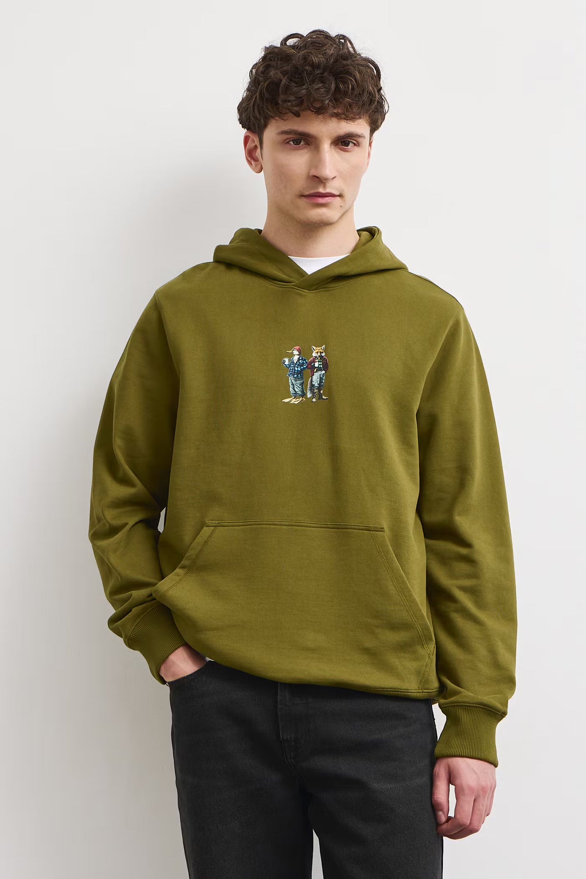 Heren katoenen hoodie met print