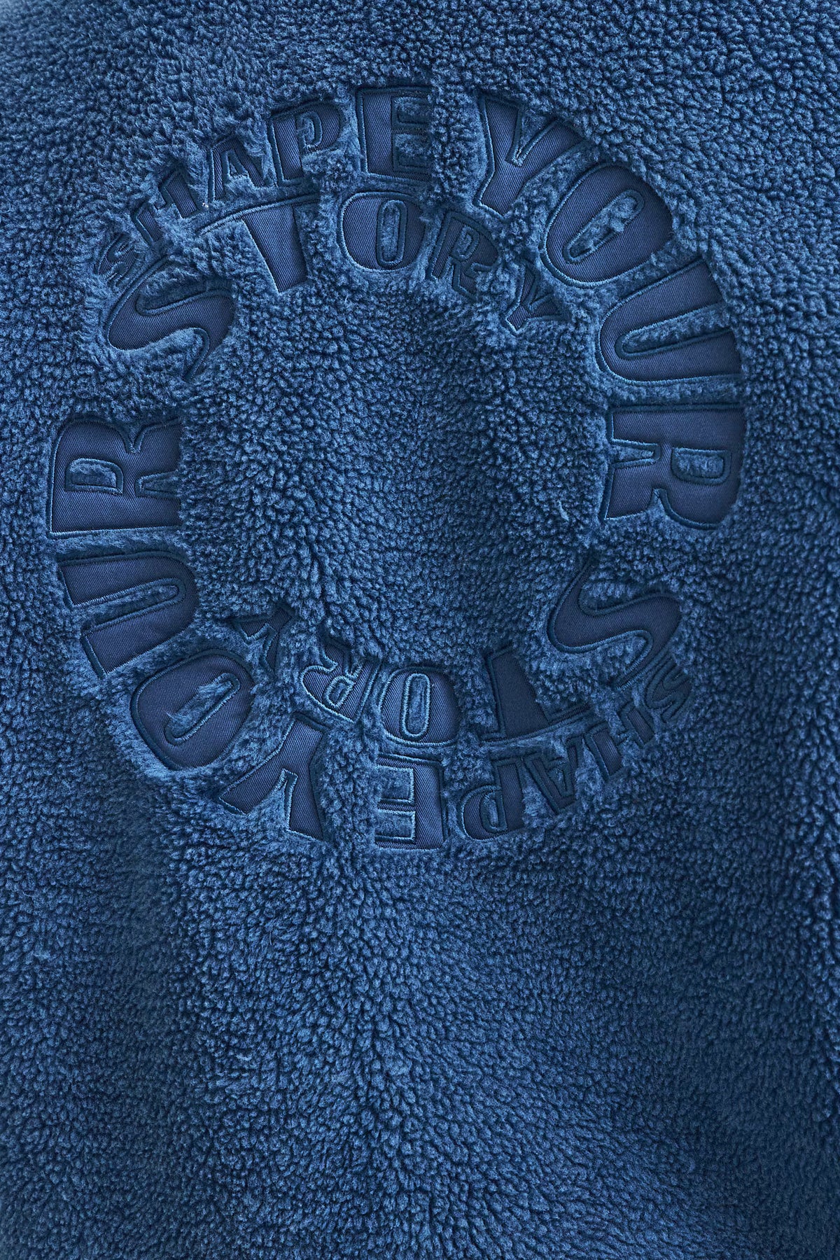 Heren fleece sweater met ritssluiting en borduurwerk
