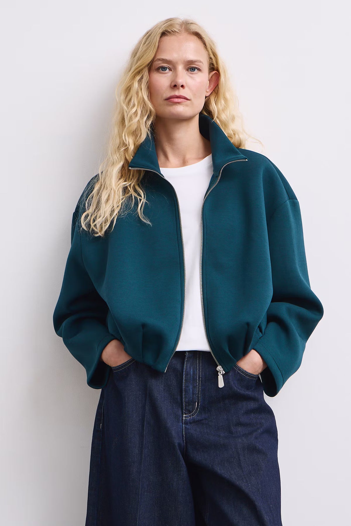 Dames effen vest met ritssluiting