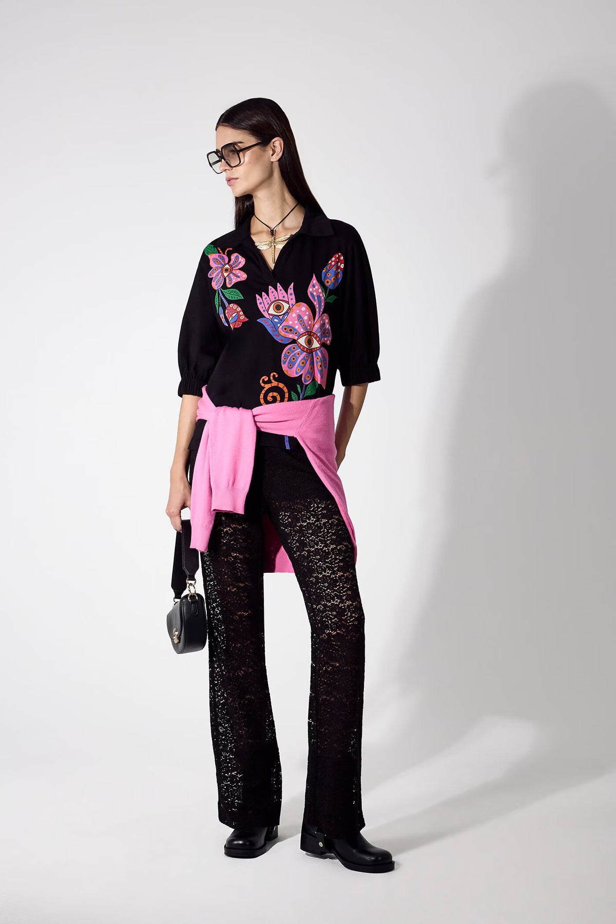 Dames katoenen T-shirt met artistieke print