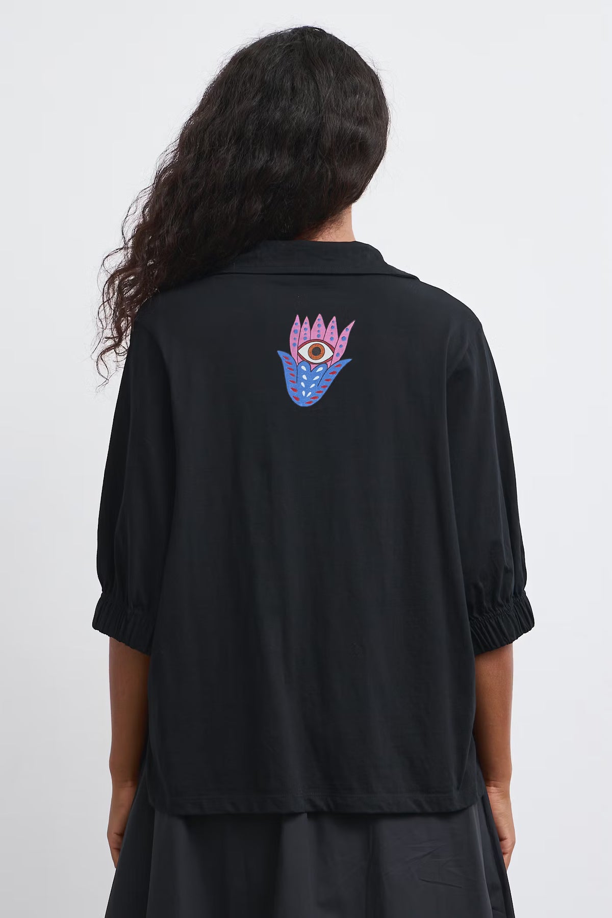 Dames katoenen T-shirt met artistieke print