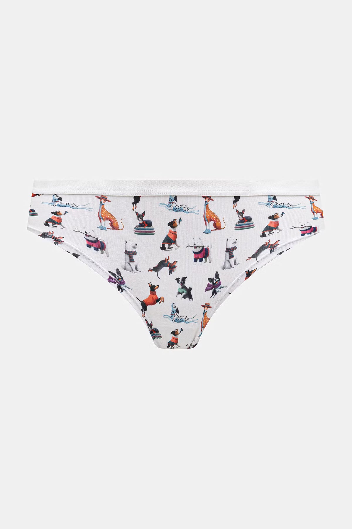 Dames katoenen slips 2-pack met hondenprint