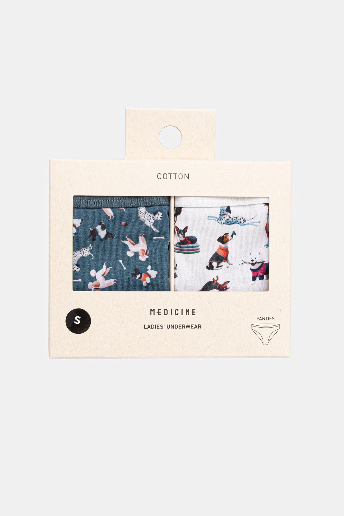 Dames katoenen slips 2-pack met hondenprint