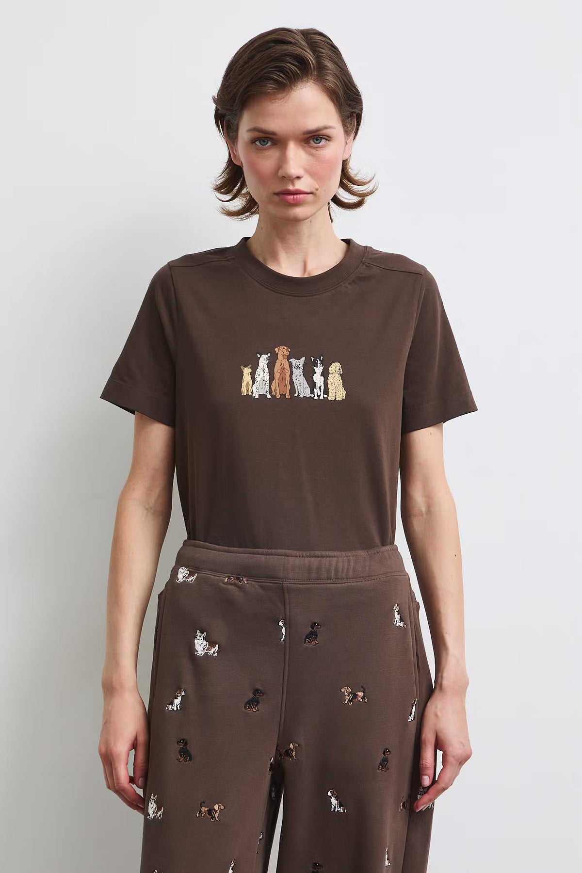 Dames T-shirt met hondenprint