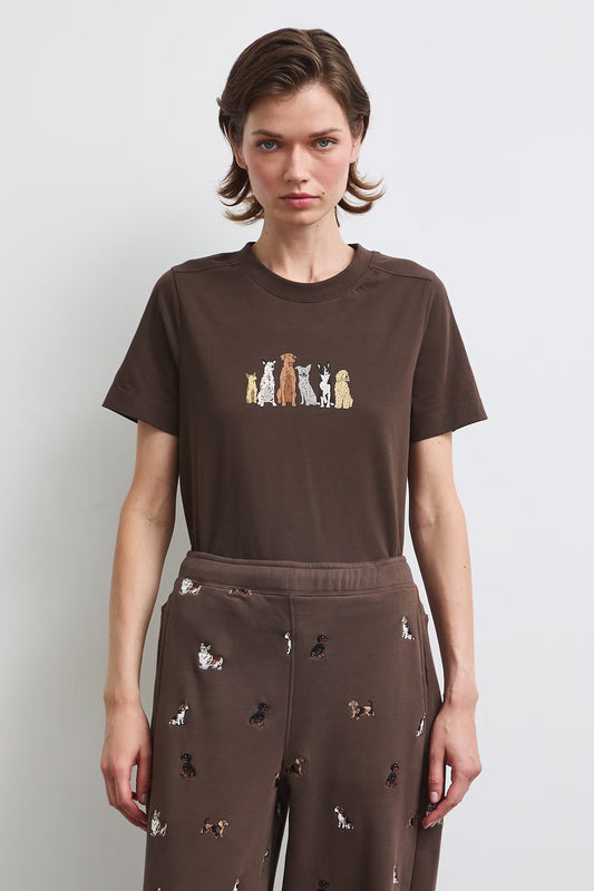 Dames T-shirt met hondenprint