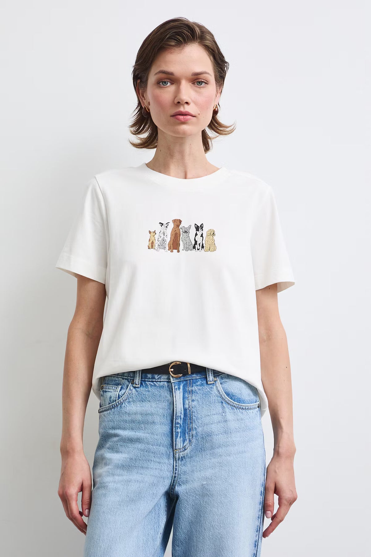 Dames T-shirt met hondenprint