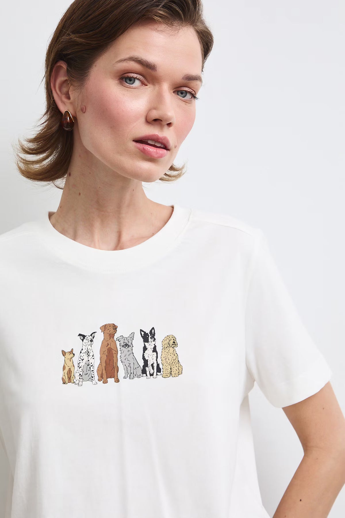 Dames T-shirt met hondenprint
