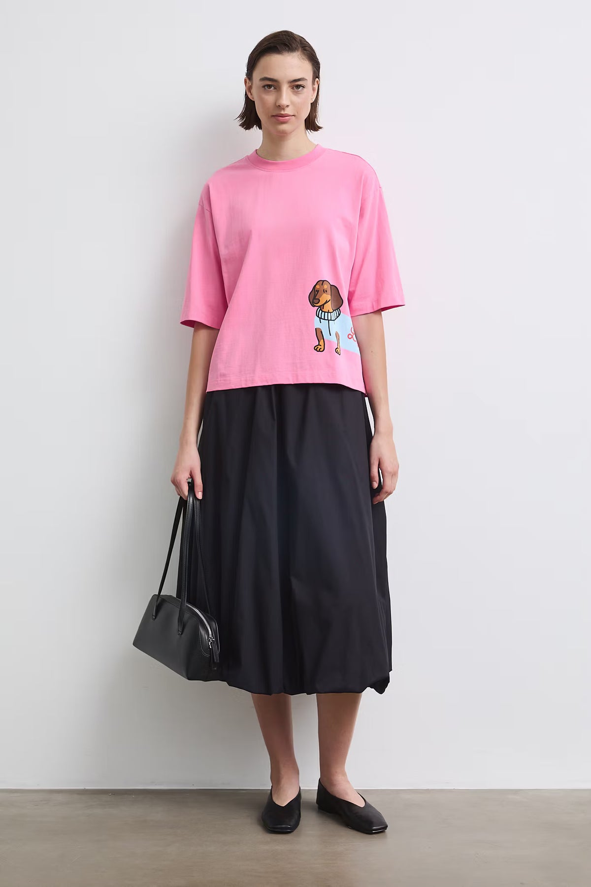 Dames oversized T-shirt met teckelprint