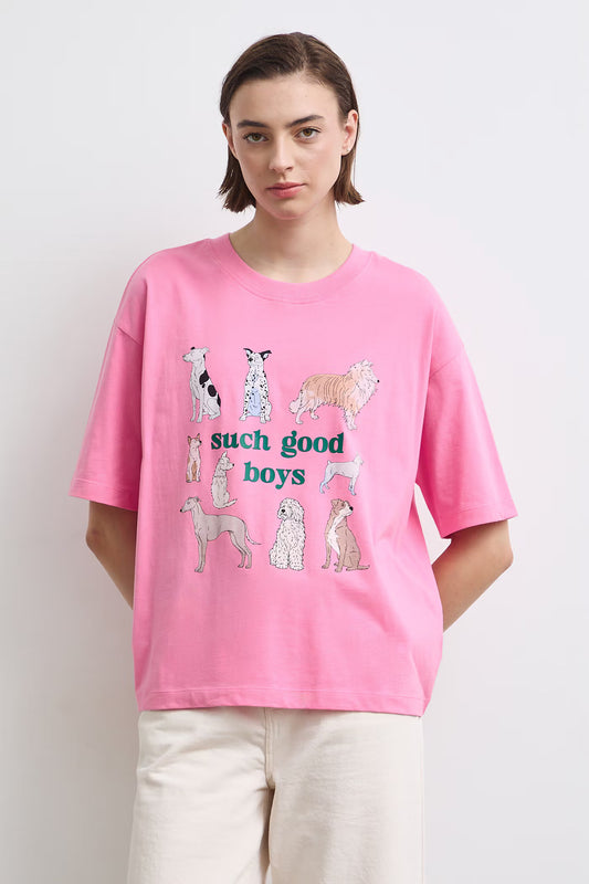 Dames oversized T-shirt met hondenprint