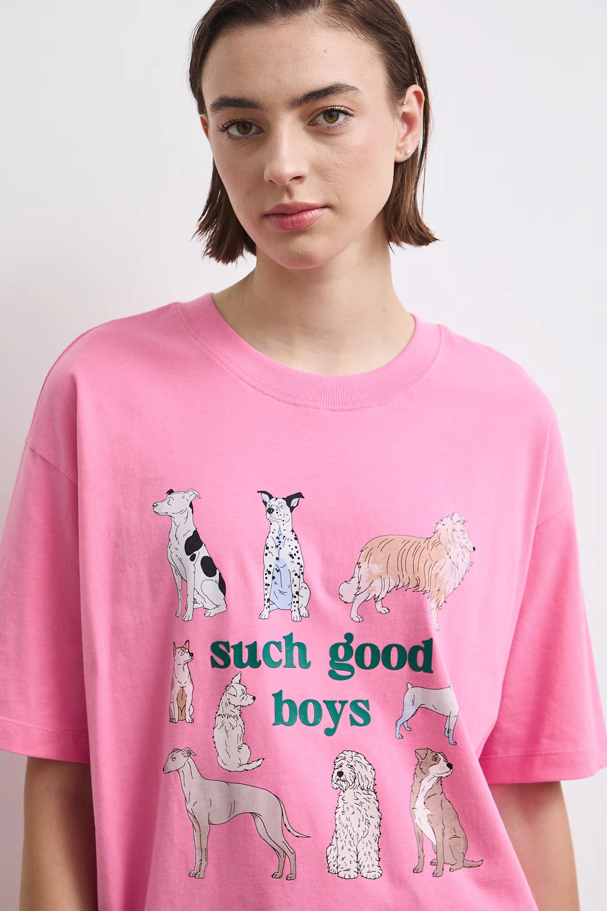 Dames oversized T-shirt met hondenprint