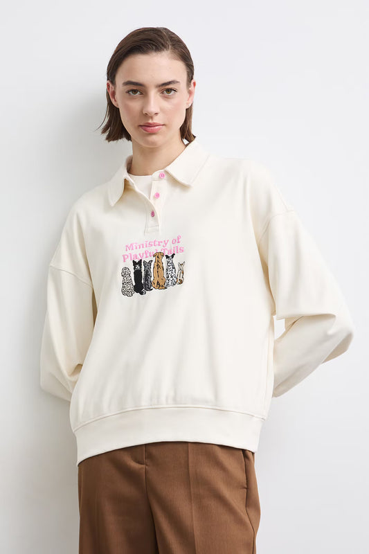 dames trui met hondenprint - Adela Madej x Medicine collectie