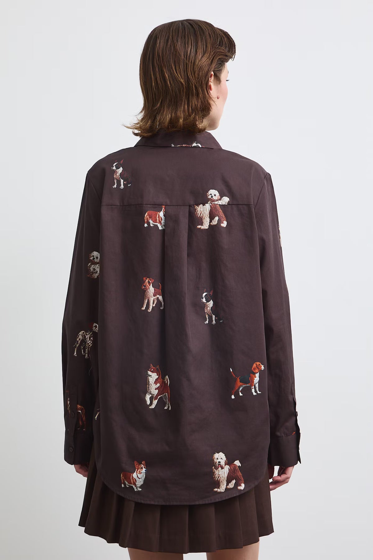 Dames blouse met hondenprint