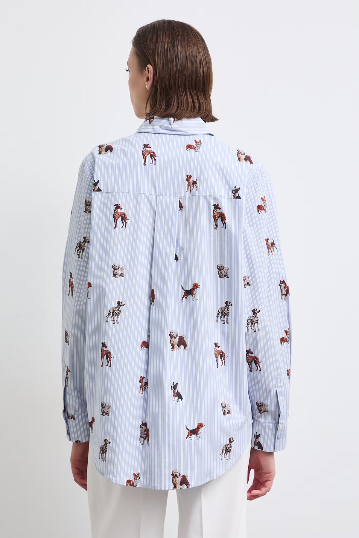 Dames blouse met hondenprint