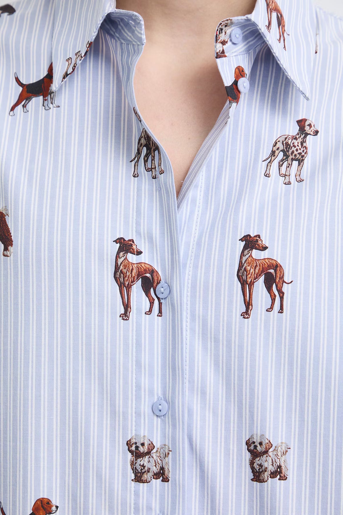 Dames blouse met hondenprint