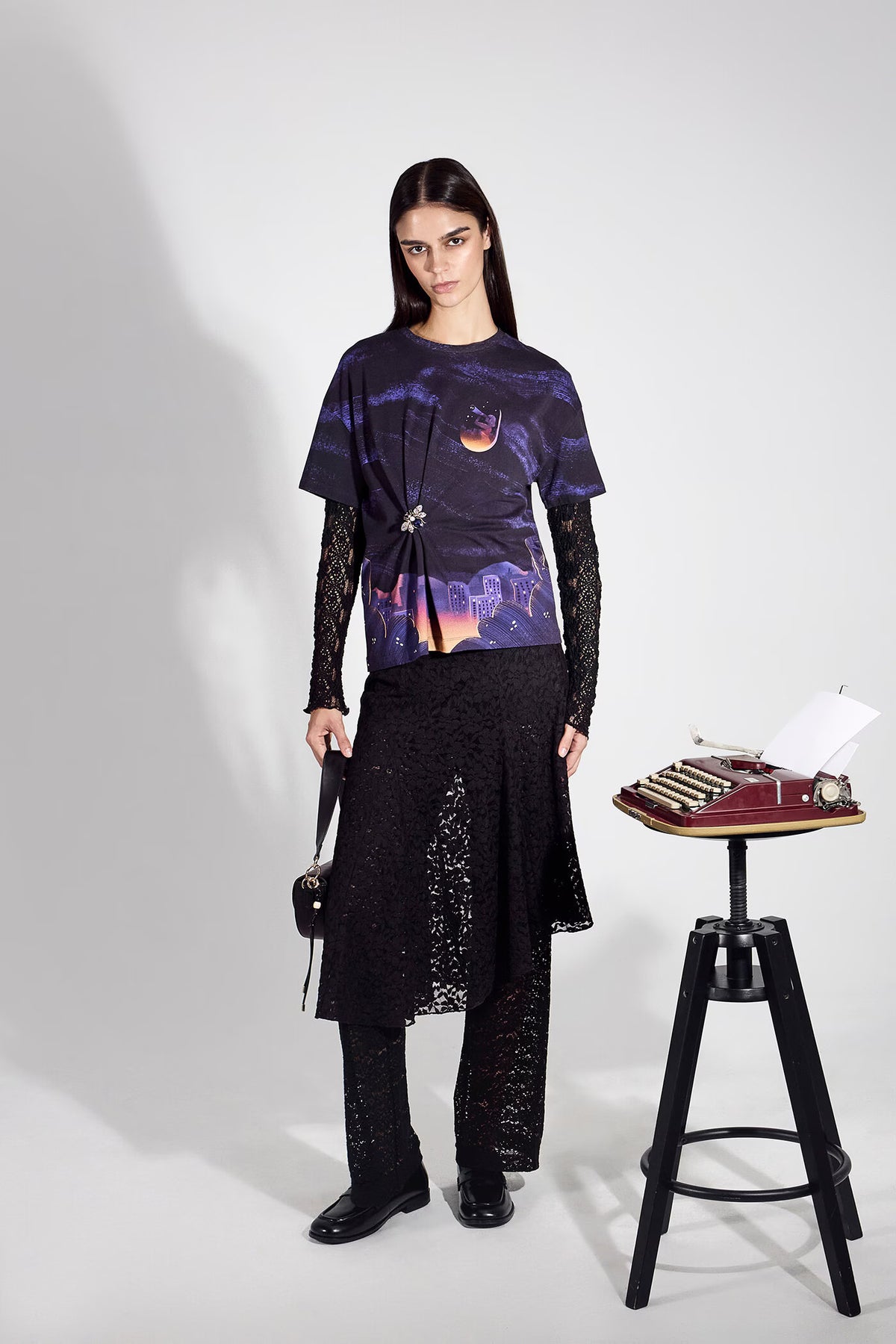 Dames oversized T-shirt met print