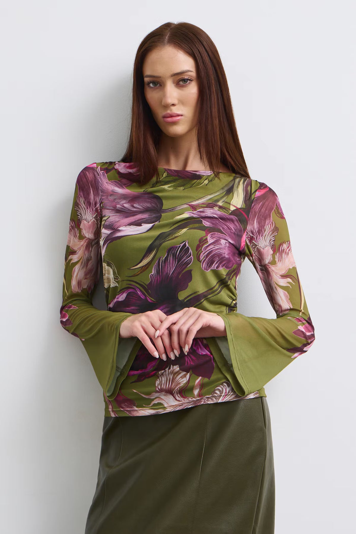 Dames blouse met bloemenprint en lange mouwen