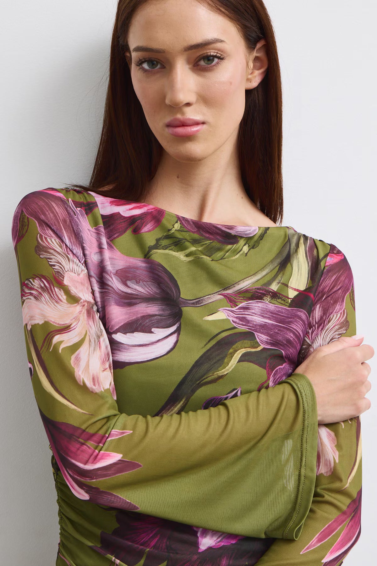 Dames blouse met bloemenprint en lange mouwen