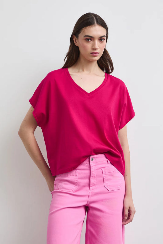Dames T-shirt van katoen met oversized pasvorm