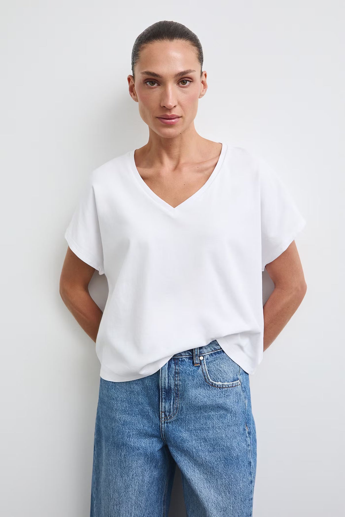 Dames T-shirt van katoen met oversized pasvorm