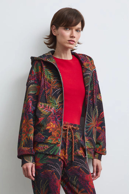 Damesvest met kleurrijke print