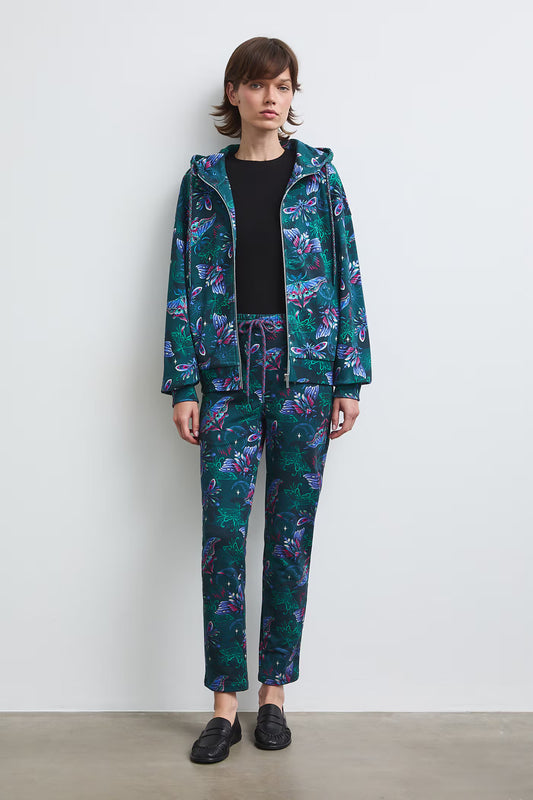 Damesvest met groene vlinderprint