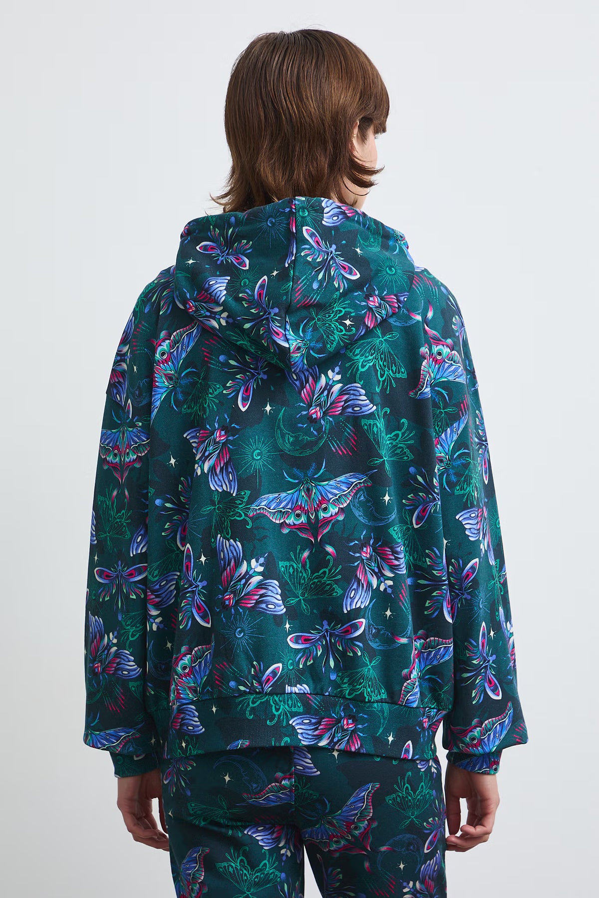 Damesvest met groene vlinderprint