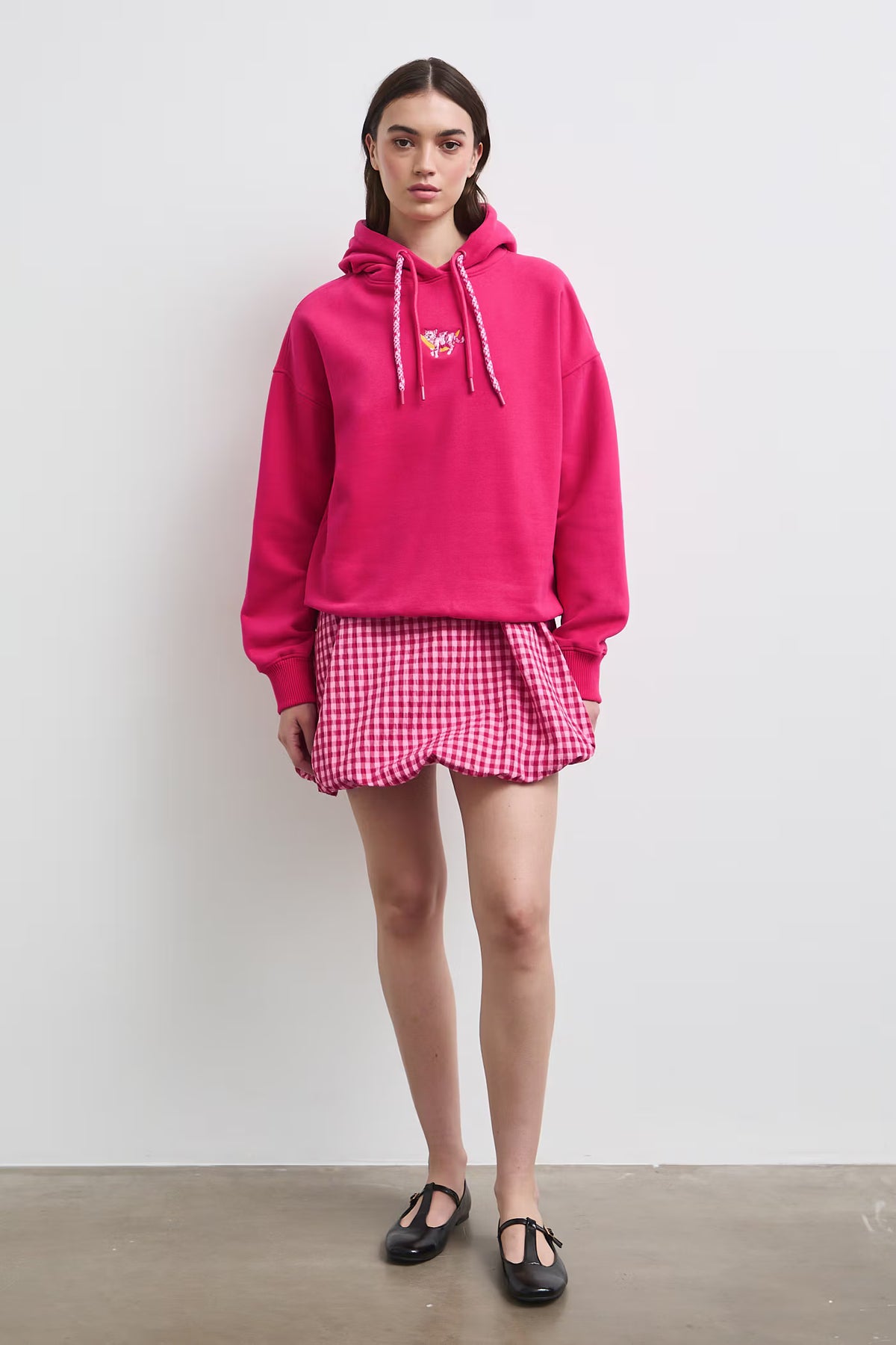 Dameshoodie met kat - roze
