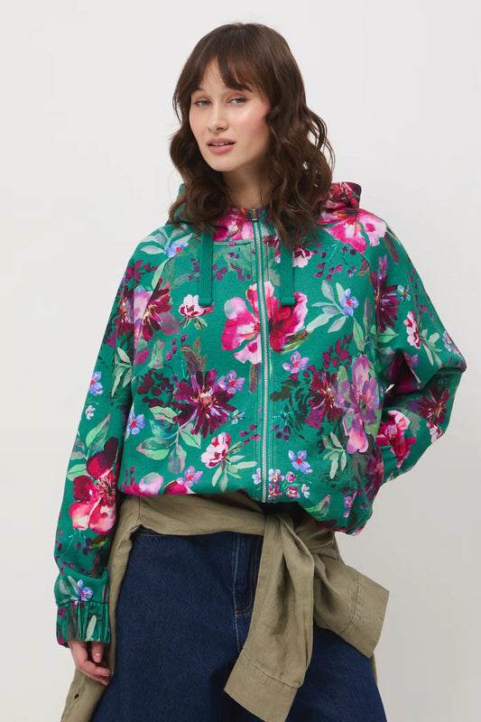 Dames katoenen bloemenvest - groen