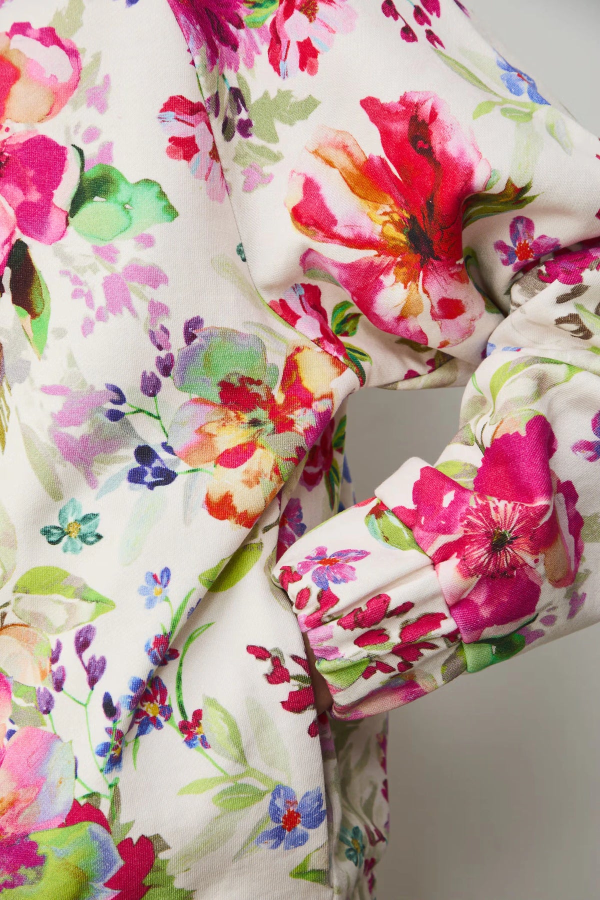Dames bloemenvest - wit - roze