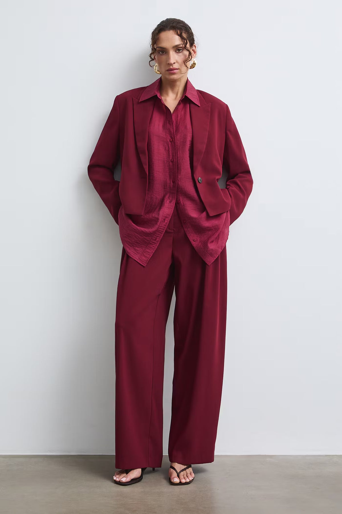 Dames blazer - bordeaux rood