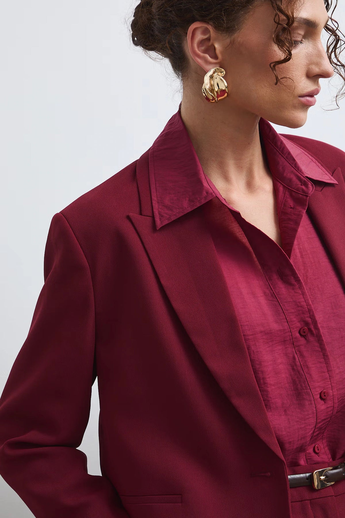 Dames blazer - bordeaux rood