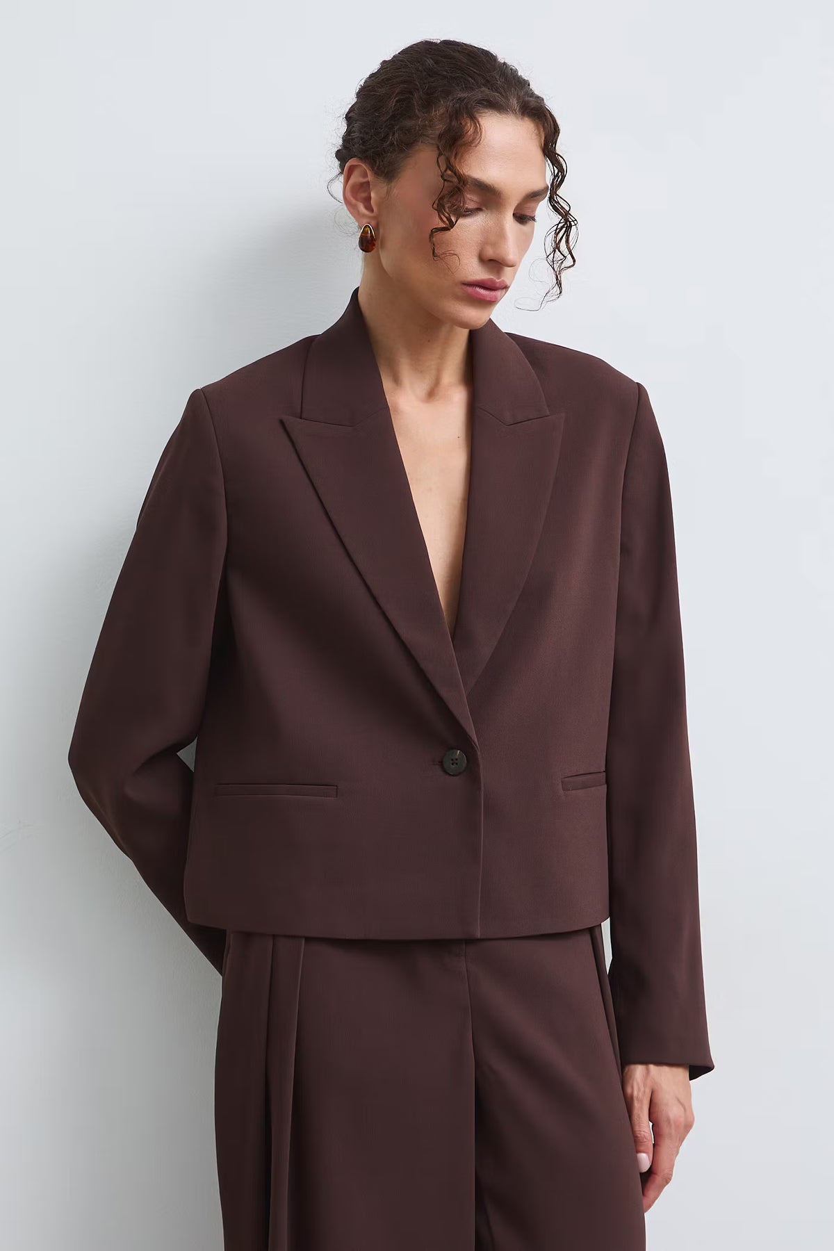 Dames blazer - donker bruin