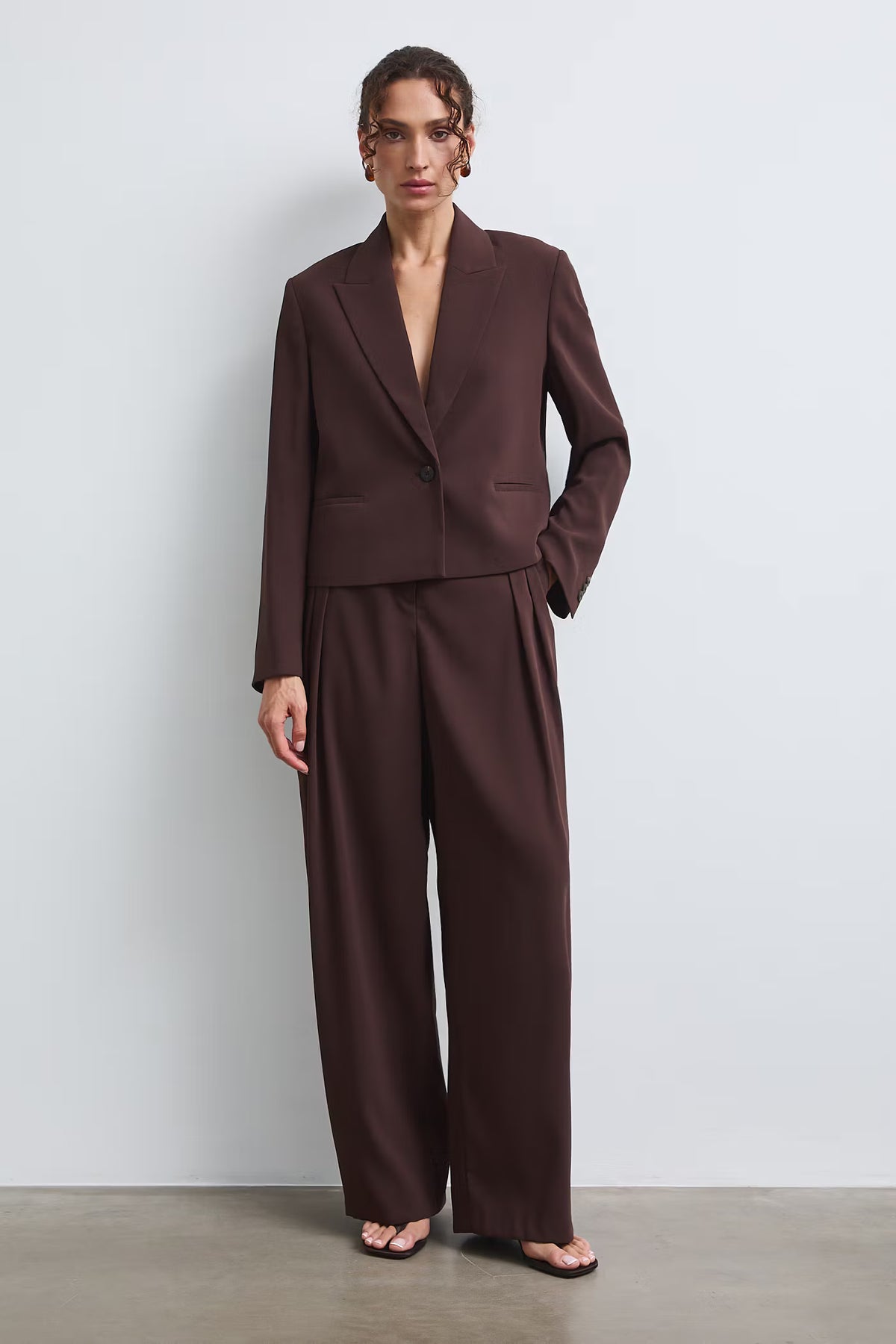 Dames blazer - donker bruin