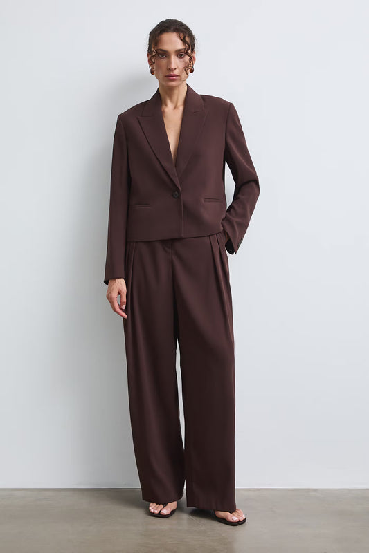 Dames blazer - donker bruin